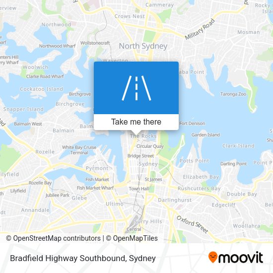 Bradfield Highway Southbound map