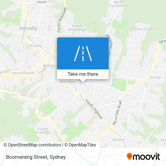 Boomerang Street map