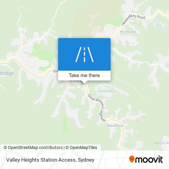 Valley Heights Station Access map