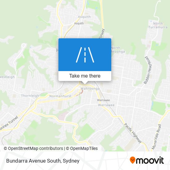 Bundarra Avenue South map