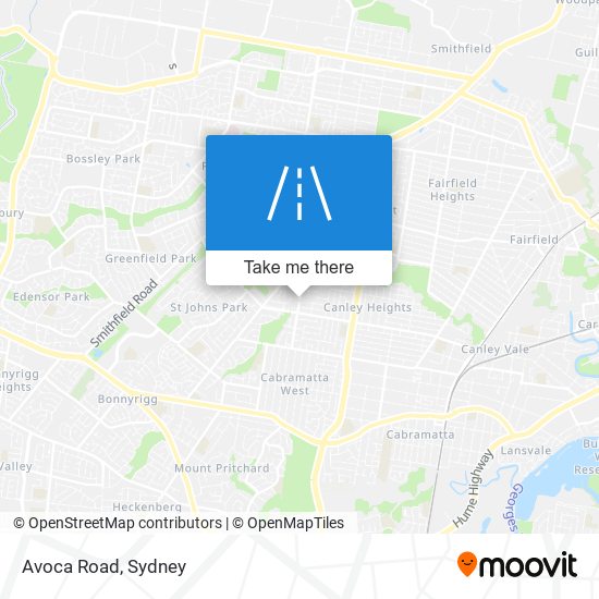 Mapa Avoca Road