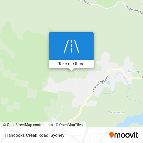 Hancocks Creek Road map