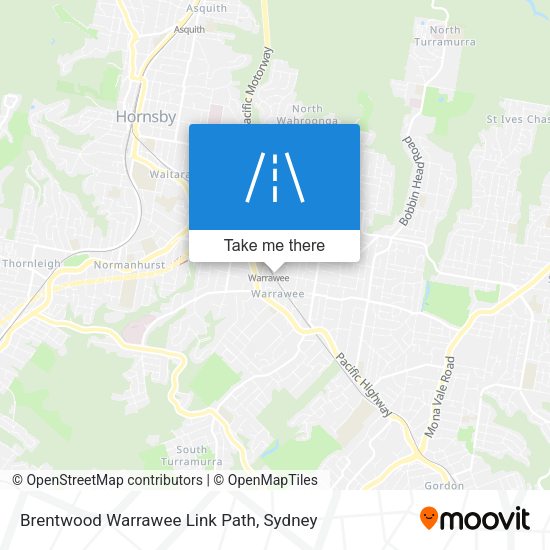 Brentwood Warrawee Link Path map