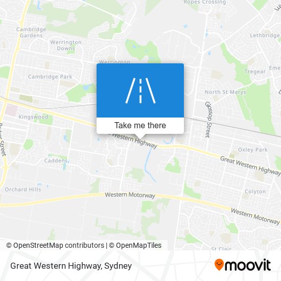 Mapa Great Western Highway