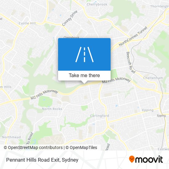 Mapa Pennant Hills Road Exit