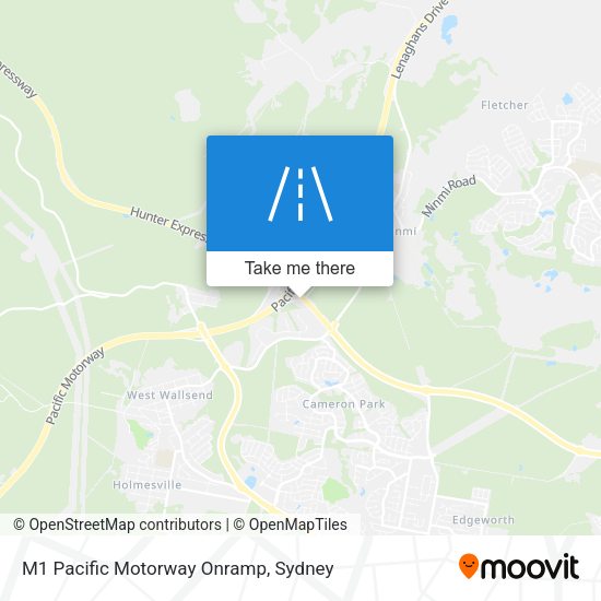 M1 Pacific Motorway Onramp map