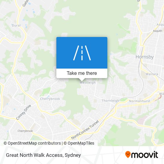 Great North Walk Access map