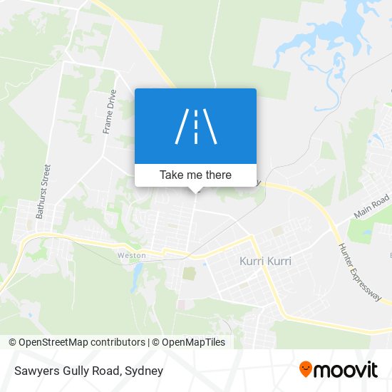 Sawyers Gully Road map