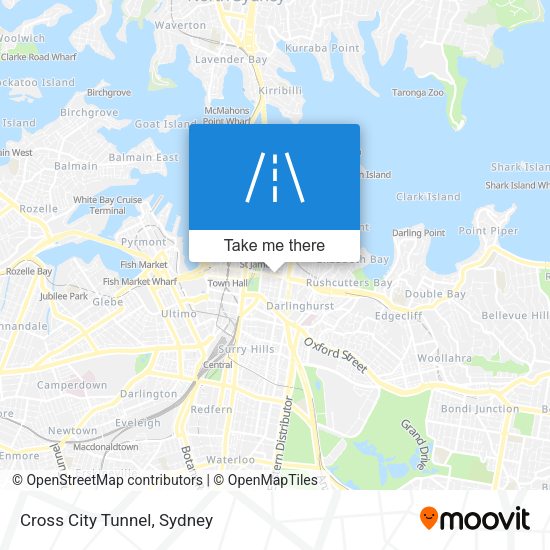 Cross City Tunnel map