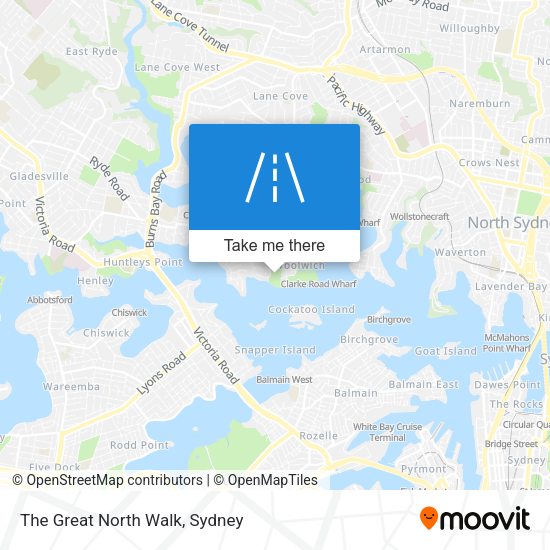 The Great North Walk map