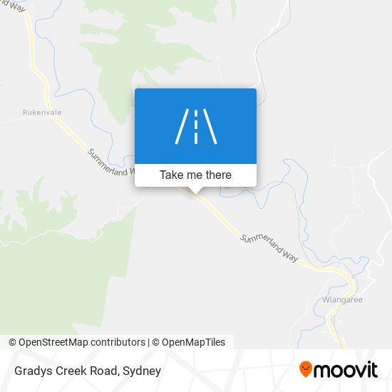 Gradys Creek Road map