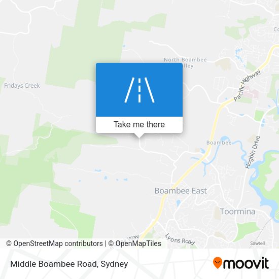 Middle Boambee Road map