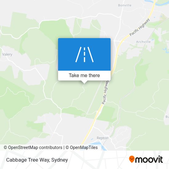 Cabbage Tree Way map