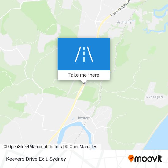 Keevers Drive Exit map