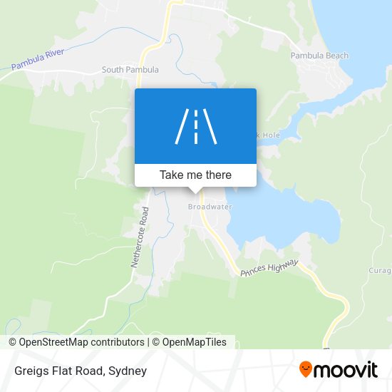 Greigs Flat Road map
