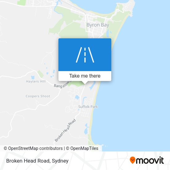Broken Head Road map