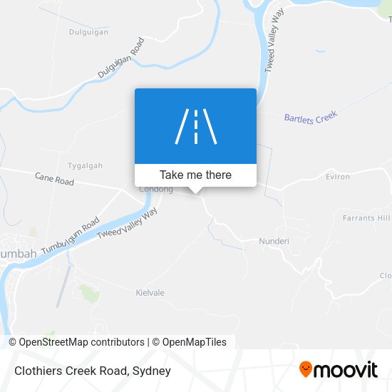 Clothiers Creek Road map