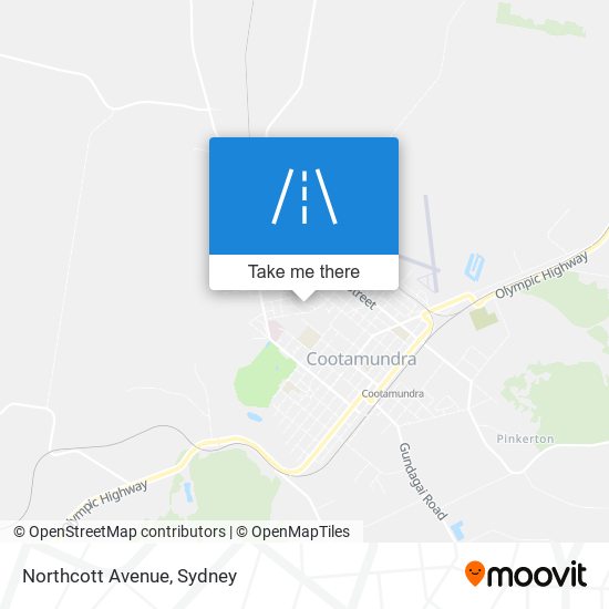 Mapa Northcott Avenue