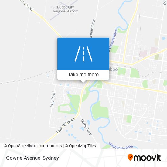 Mapa Gowrie Avenue