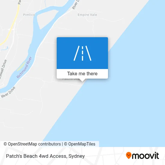 Mapa Patch's Beach 4wd Access