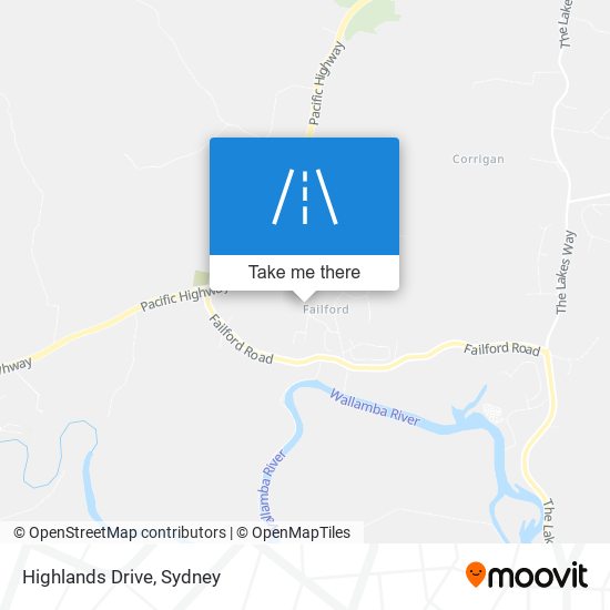 Mapa Highlands Drive