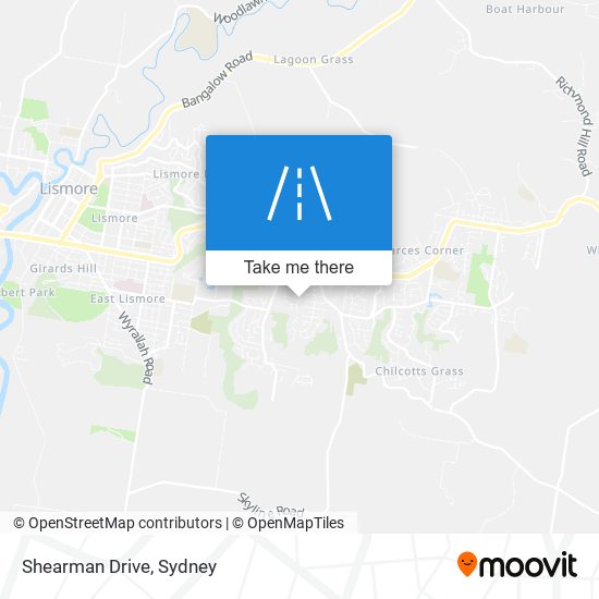 Mapa Shearman Drive