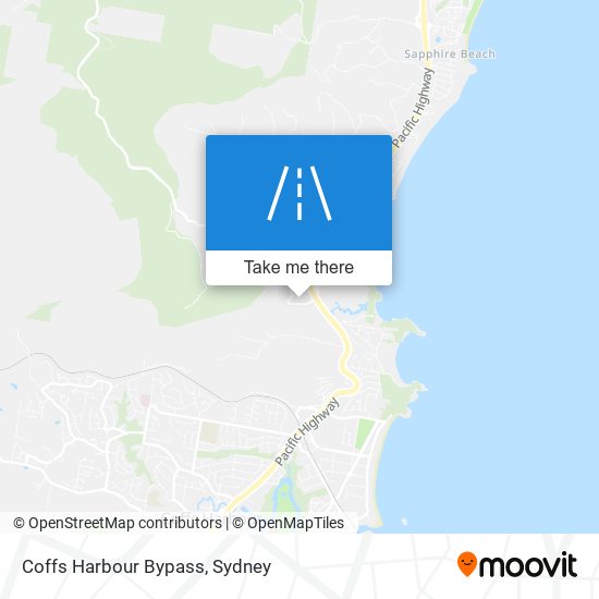 Mapa Coffs Harbour Bypass