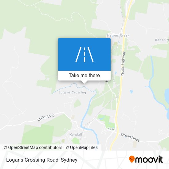 Logans Crossing Road map