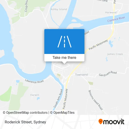 Mapa Roderick Street