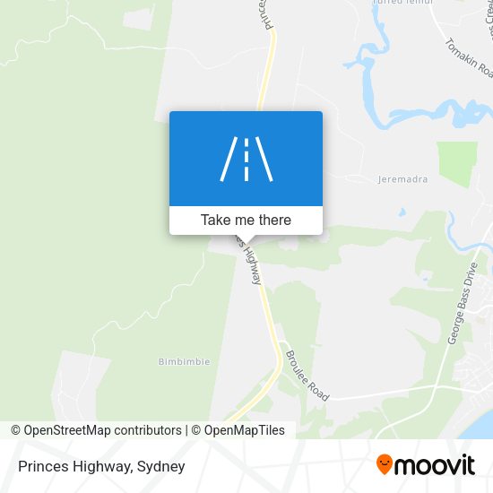 Princes Highway map