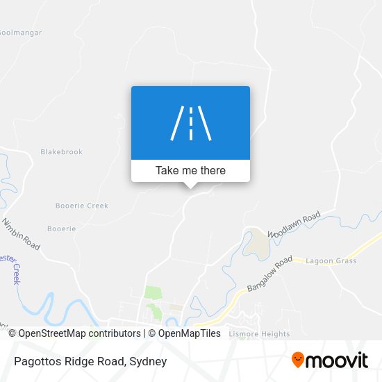 Pagottos Ridge Road map