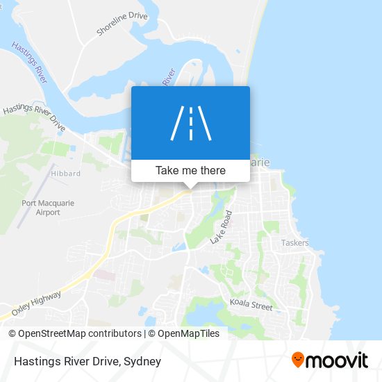 Mapa Hastings River Drive