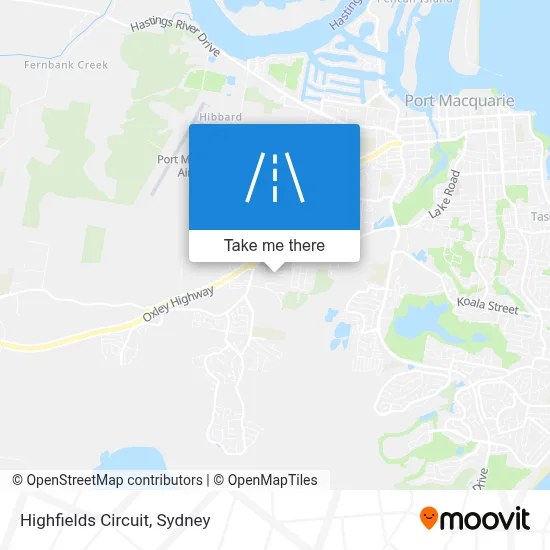 Mapa Highfields Circuit