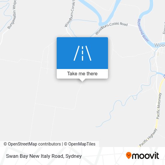 Swan Bay New Italy Road map