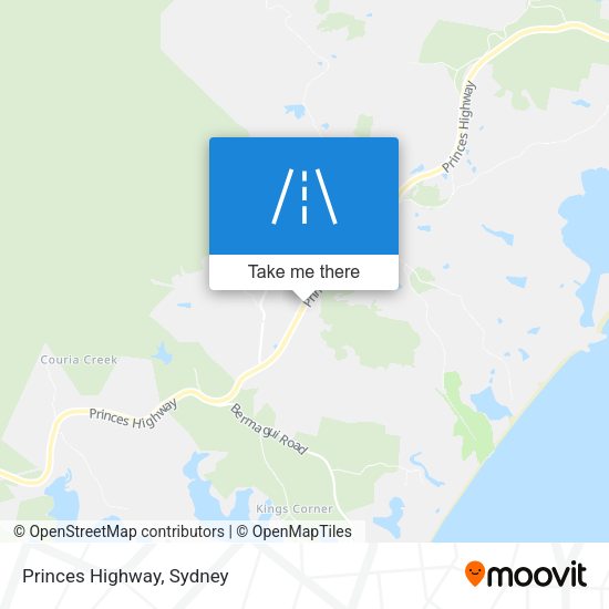 Princes Highway map