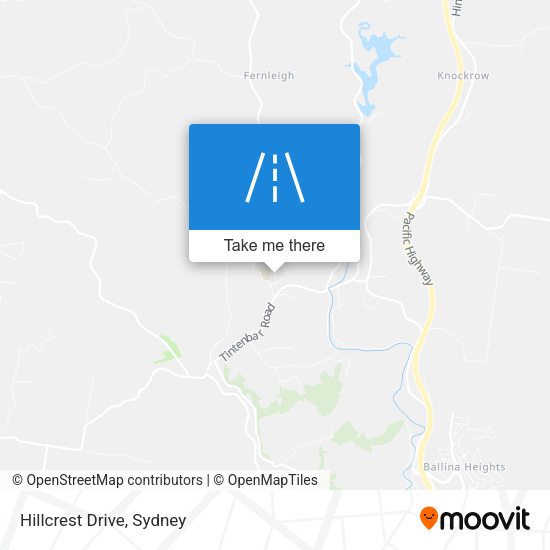 Hillcrest Drive map