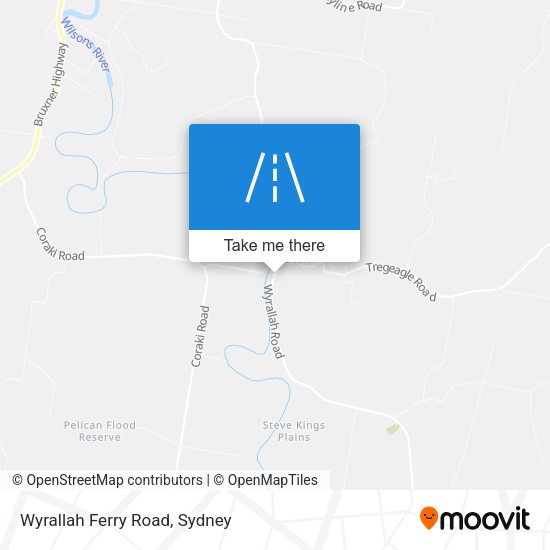 Wyrallah Ferry Road map