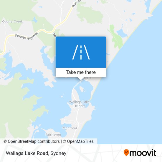 Wallaga Lake Road map
