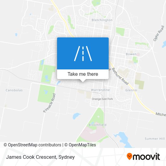 James Cook Crescent map