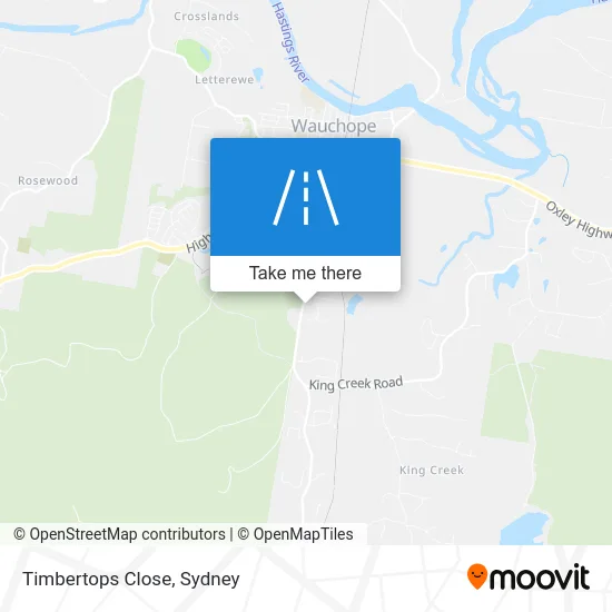 Mapa Timbertops Close