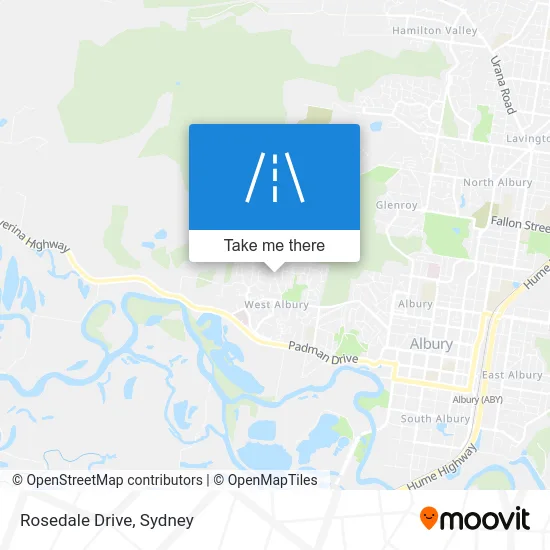 Mapa Rosedale Drive