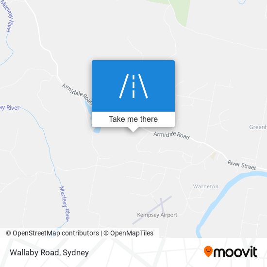 Mapa Wallaby Road