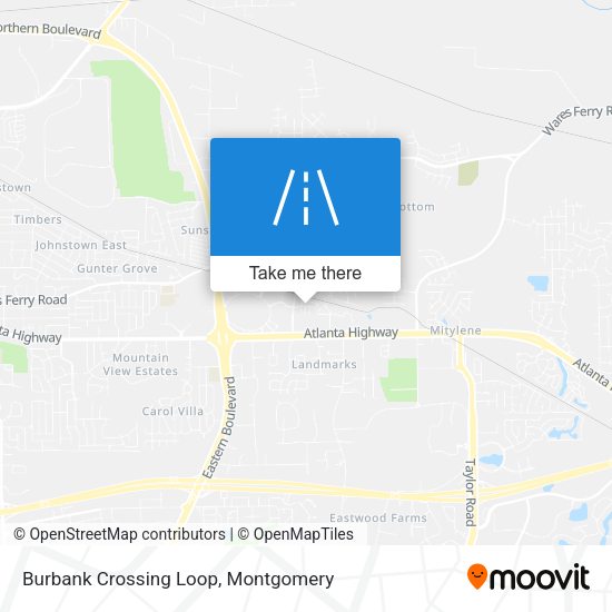 Mapa de Burbank Crossing Loop