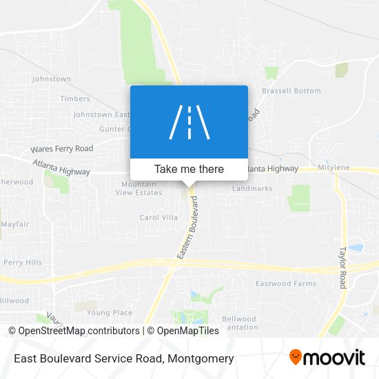 Mapa de East Boulevard Service Road