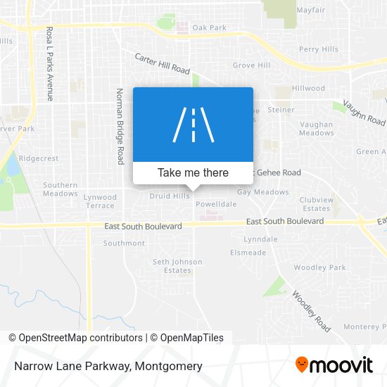 Narrow Lane Parkway map