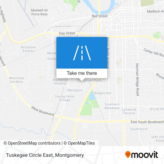 Tuskegee Circle East map