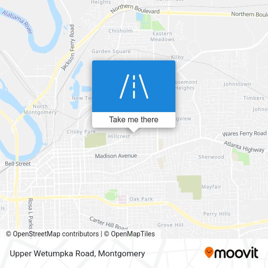 Upper Wetumpka Road map