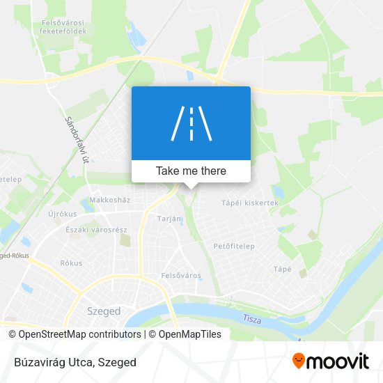 Búzavirág Utca map