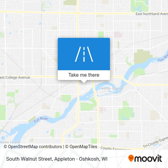 South Walnut Street map