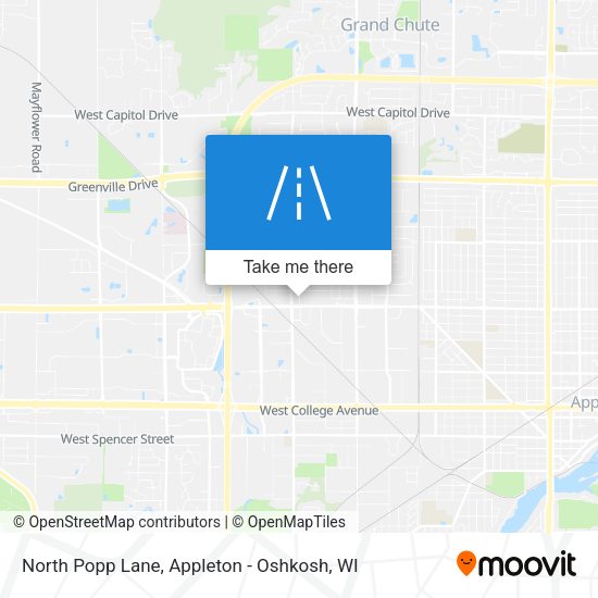 North Popp Lane map